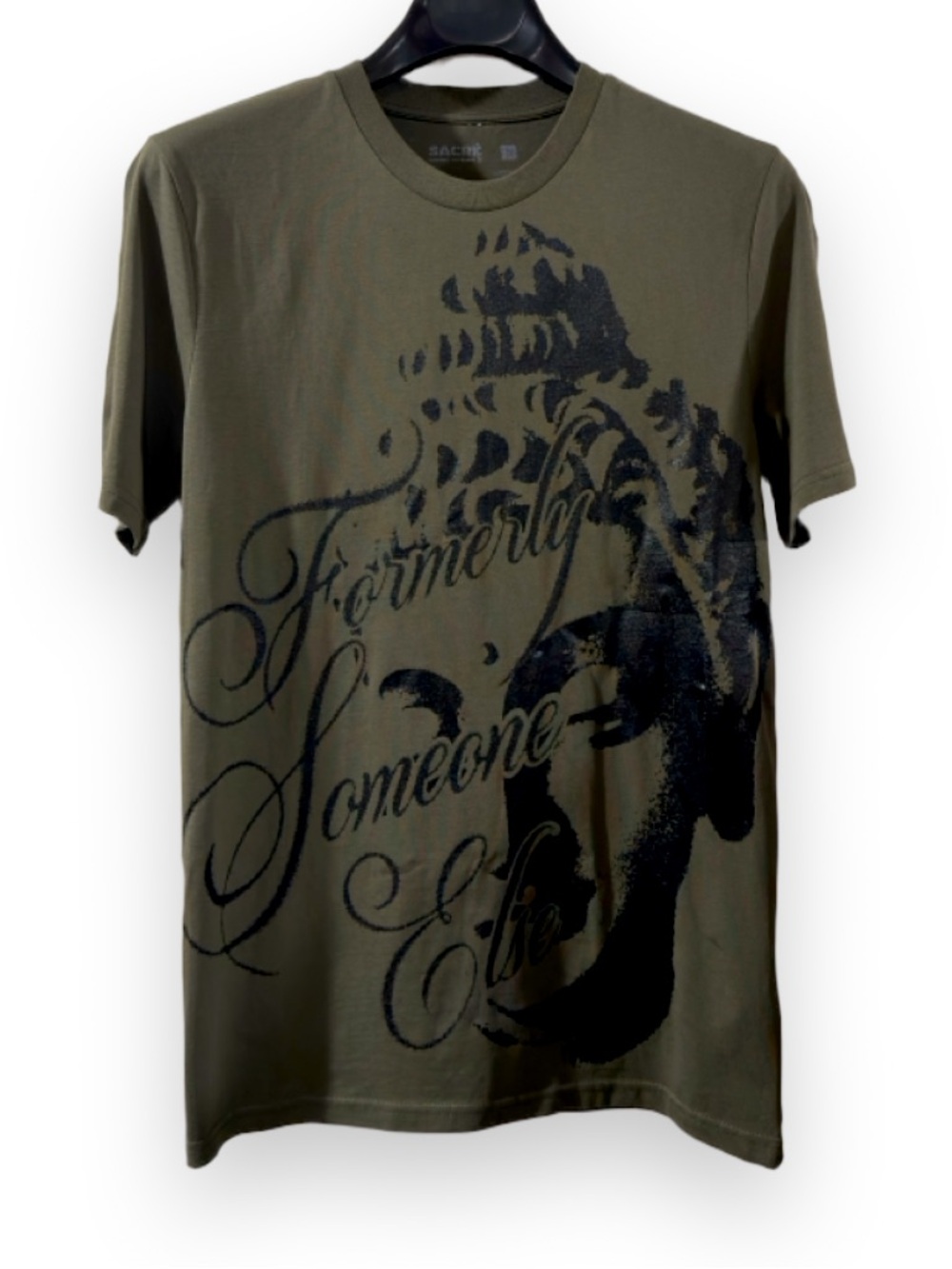 Sacré ‘Formerly Someone Else’ Buddha Olive Graphic T-shirt Size Men’s